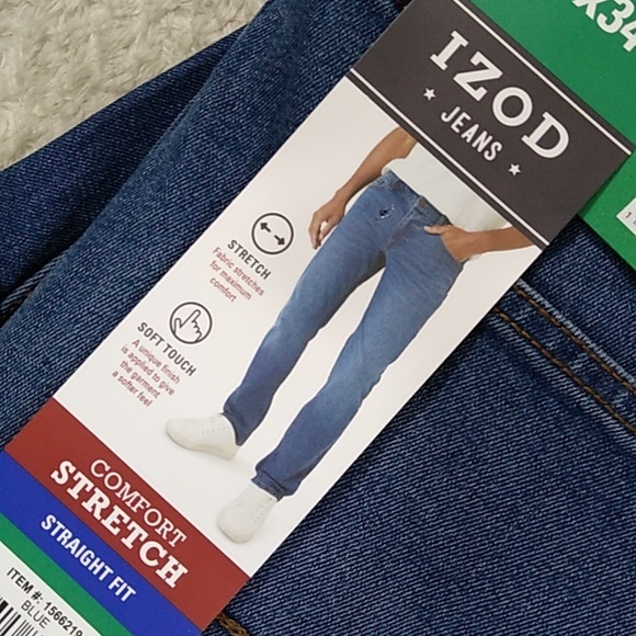New Izod Jeans Mens 38x34 Straight Stretch - Picture 7 of 15